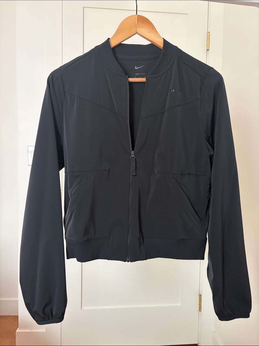 Nike Women's Black Bomber Jacket with Subtle Logo